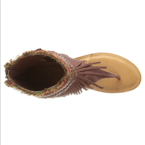 Tan Boho Chic Fringe Leather Sandal - Picture 6 of 6